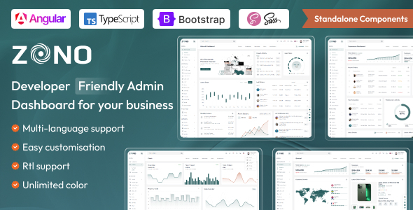 Zono – Angular 21 Admin Dashboard Template