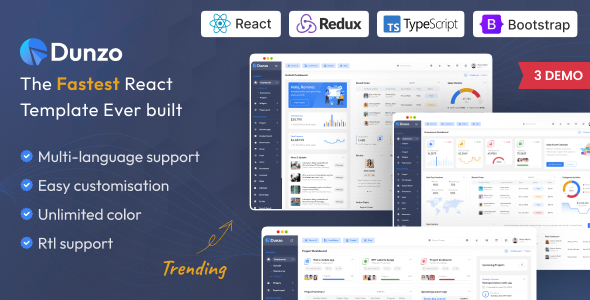 Dunzo React JS Admin Dashboard Template