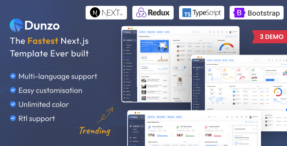Dunzo – React Nextjs Admin & Dashboard Template