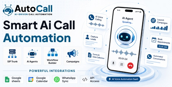 AutoCall - AI Voice Calling & Lead Automation SaaS Platform Node.js Script