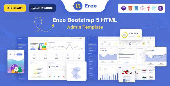 Enzo - Bootstrap 5,Angular, React, Vue JS & Asp.Net Admin Dashboard Template
