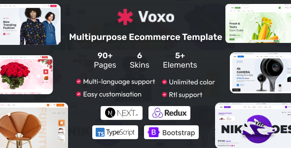 Voxo - React Ecommerce Template with Redux Toolkit , React Hooks, Next JS Template