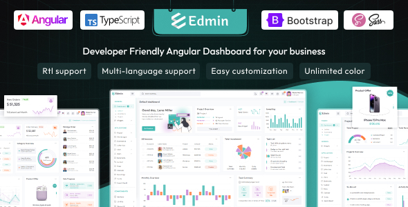Edmin – Angular 21 Admin Dashboard Template