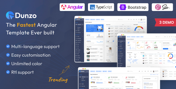 Dunzo Angular 21 Admin Dashboard Template