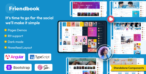 Friendbook - Angular 21 Social Network Toolkit Template