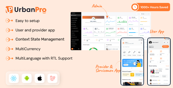 UrbanPro - On Demand Home Service App | UrbanClap Clone | ReactNative UI Kit Template
