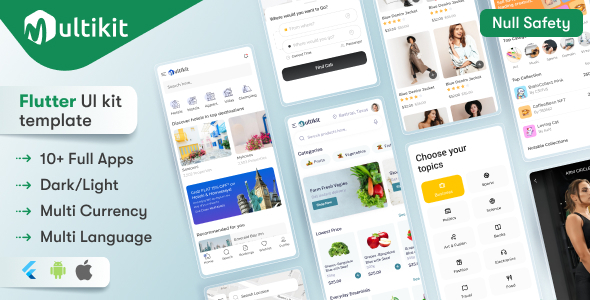 Multikit – Flutter UI Kit | Ready to Use | Developer Friendly