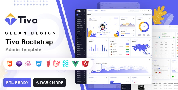 Tivo - Angular 21, React, Vue Js, Laravel & HTML Admin Dashboard Template