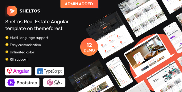 Sheltos - Real Estate Angular 21 Template
