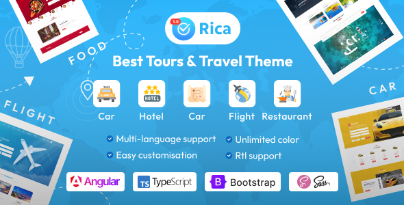 Rica - Travel & Tour Online Booking Angular 21 Template
