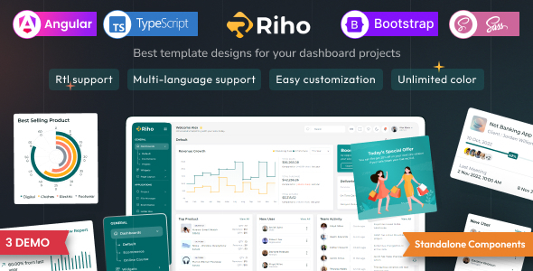 Riho – Angular 21 Admin Dashboard Template