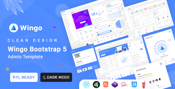 Wingo - React Js , django, Bootstrap 5 HTML Admin & Dashboard Template