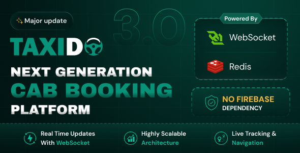 Taxido - InDrive | Grab | Uber Clone | Taxi Booking with Cab | Rental | Bidding | Parcel